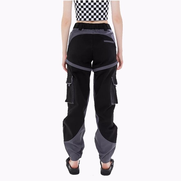 SOLD OUT I.AM. GIA FRANCES Black Gray Cargo Pants ZIP-Away Convertible Shorts S - Picture 4 of 6